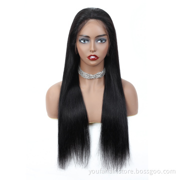 Wholesale Virgin Hair Vendor Cuticle Aligned Lace Front Human Hair Wig for Black Women Brazilian Straight Swiss Lace Closure Wig